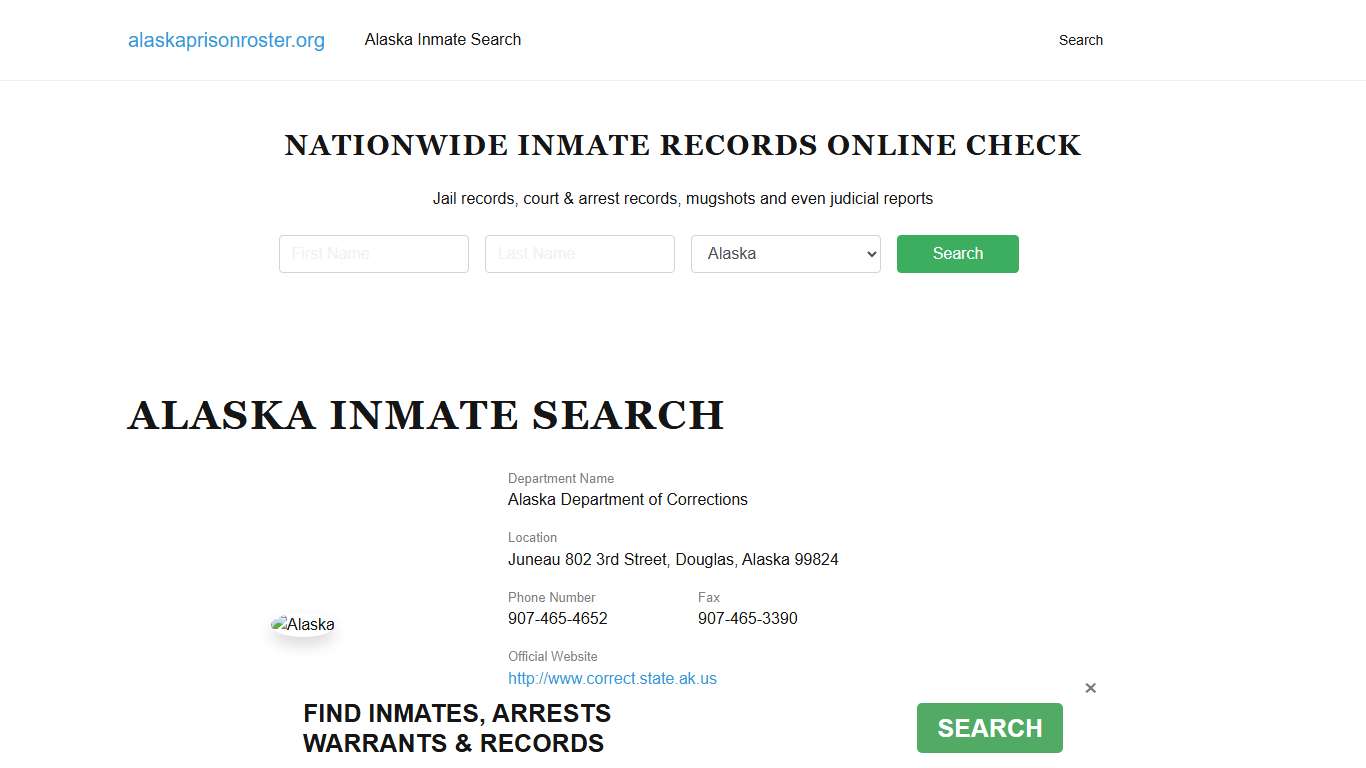 Alaska Inmate Search - AK DOC Offenders Lookup